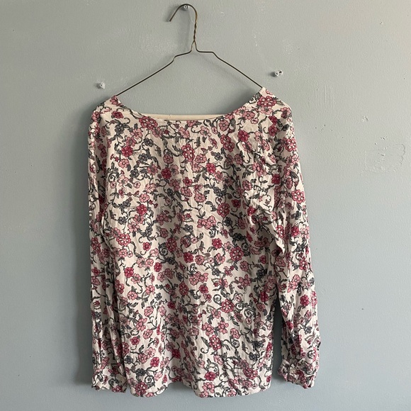 Floral Long Sleeve Blouse - Pink and Black - Picture 4 of 4